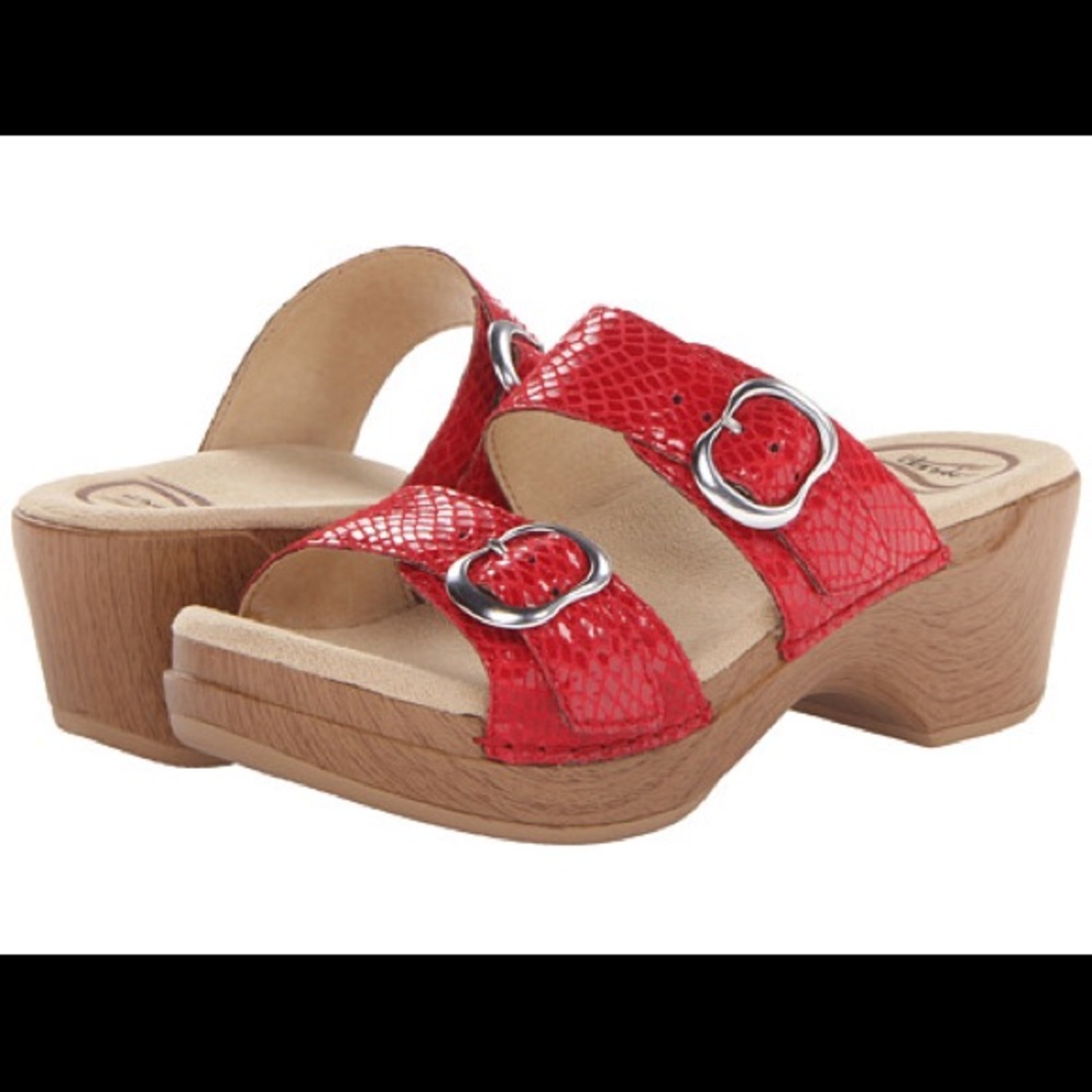 Dansko Red Snake Sophie Sandals size 39